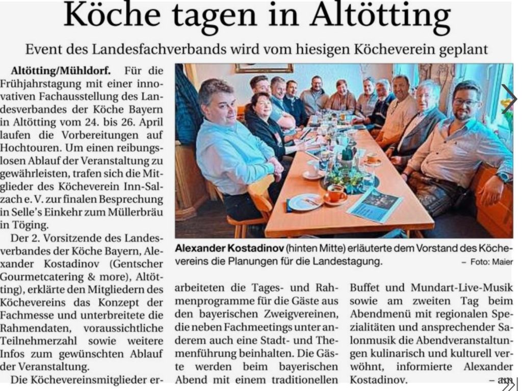 Köche tagen in Altötting – Frühjahrstagung des Landesverbands der Köche Bayern