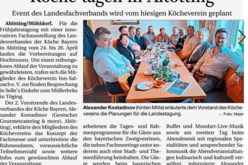 Köche tagen in Altötting – Frühjahrstagung des Landesverbands der Köche Bayern