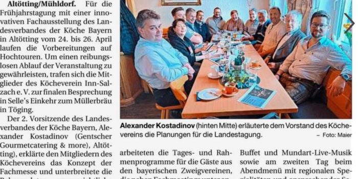 Köche tagen in Altötting – Frühjahrstagung des Landesverbands der Köche Bayern