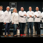 Vertreter der Koch G5: Andreas Becker (Deutschland), Alois Gasser (Österreich), Jessica Sidon (Luxemburg), Mike Pansi (Österreich), Thomas Nussbaumer und Reto Walther (Schweiz) sowie Reiner Münnich (Südtirol). Foto: Michael Gunz