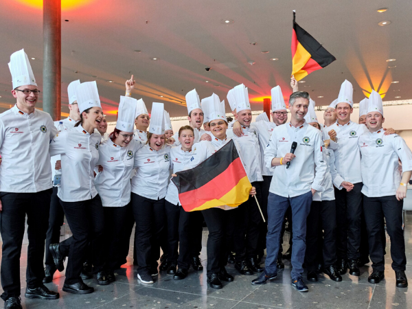 Voller Euphorie: Team Germany bei der IKA 2020. Foto: IKA/Culinary Olympics