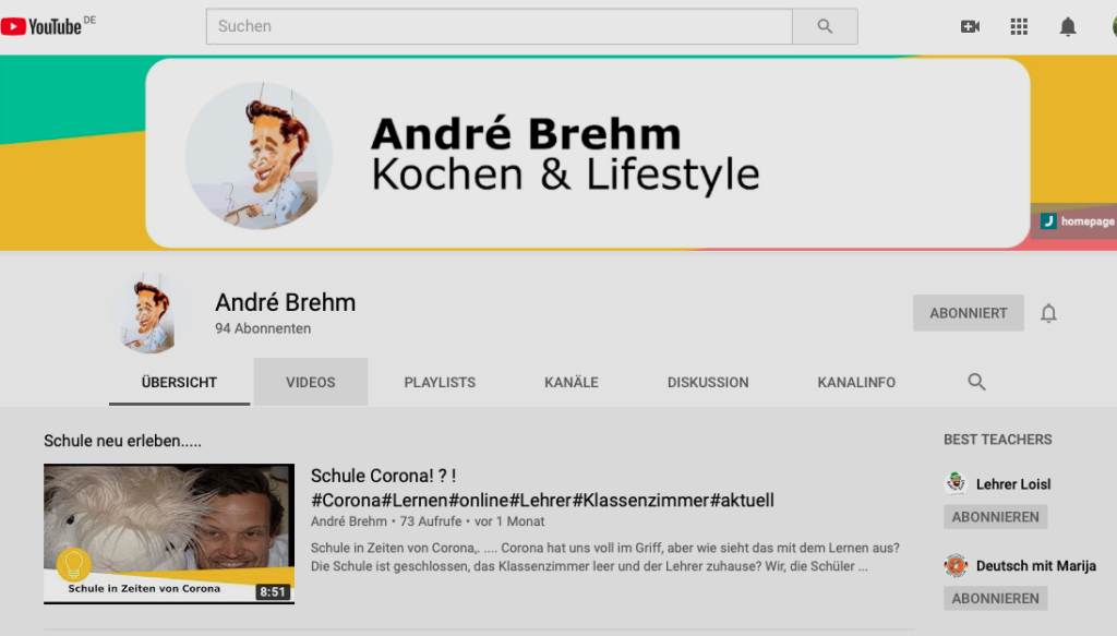 Der Video-Kanal des Lehrers André Brehm setzte während der Pandemie auf das Online-Klassenzimmer. Foto: Justus-von-Liebig-Schule