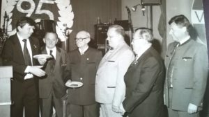 Gründungsmitglieder bei der 25-Jahr-Feier (v. l. n. r.) Vorst. H. Kröncke,W. Gotthold, H. Marx, L. Hutter, O. Fischer und A. Amling Foto: Archiv