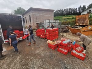 Das Fleisch, das nicht mehr verarbeitet werden konnte, spendete die Familie Schmitz an einen Zoo in der Nähe – zur Verfütterung an hungrige Löwen. Foto: privat