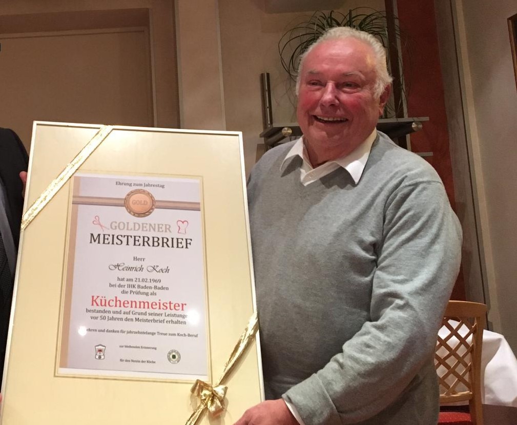 Gründungsmitglied Heinrich Koch wurde 2019 der goldene Meisterbrief verliehen.